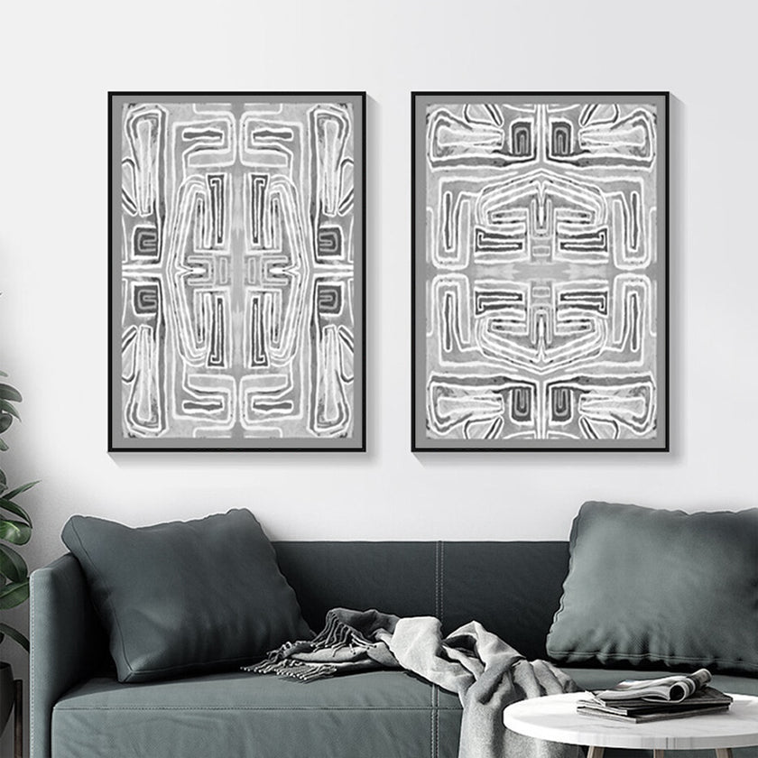 Wall art - Black White Pattern (2 sets)- Canvas Prints- Poster Prints