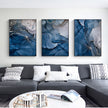 Wall Art  - Blue Gold Marble 3 Sets - Poster Prints -Canvas Prints