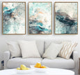 Wall Art prints -Abstract Blue Green 3 sets - Poster Prints -Canvas Prints