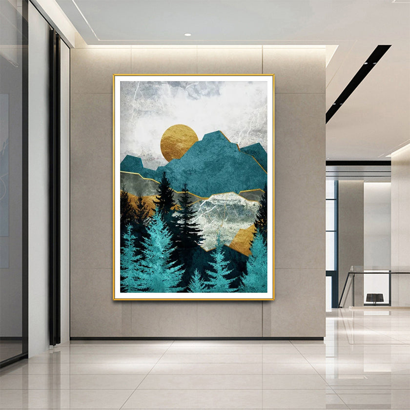 Wall Art - Blue Mountain Forest - Canvas Prints-Poster Prints
