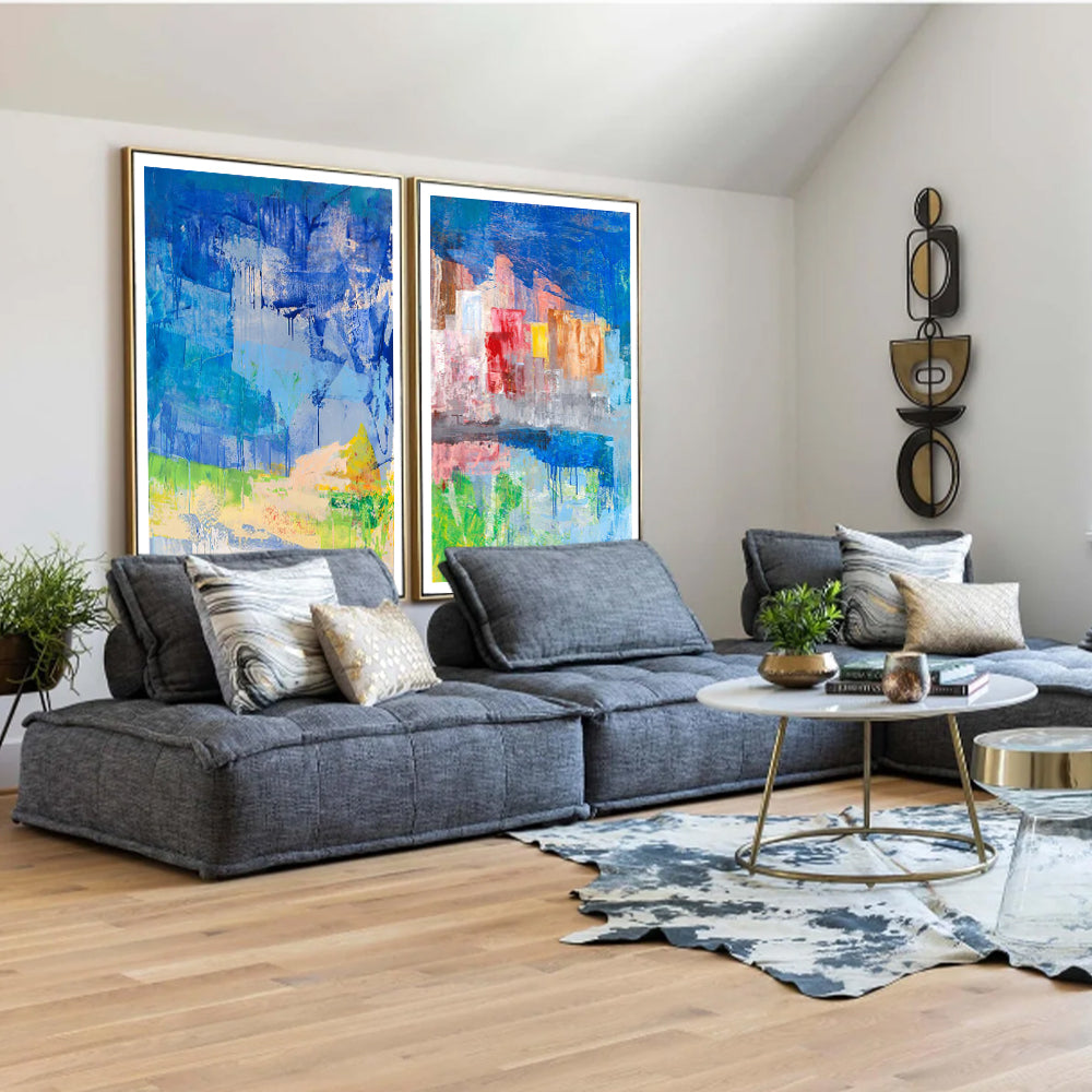 Wall art - Blue Splash (2 sets)- Canvas Prints- Poster Prints