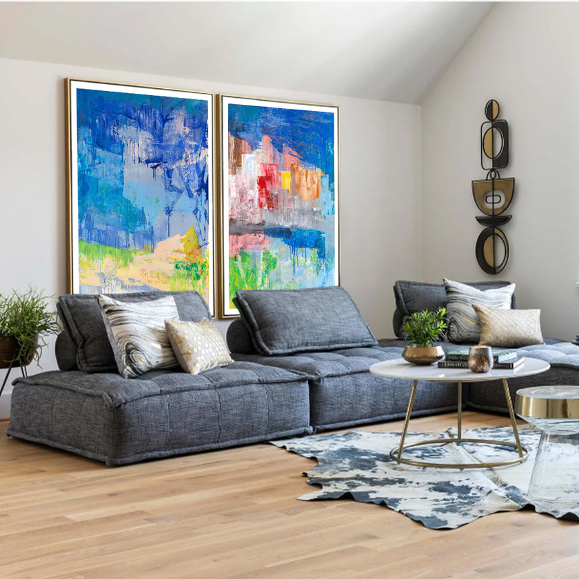 Wall art - Blue Splash (2 sets)- Canvas Prints- Poster Prints