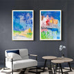 Wall art - Blue Splash (2 sets)- Canvas Prints- Poster Prints