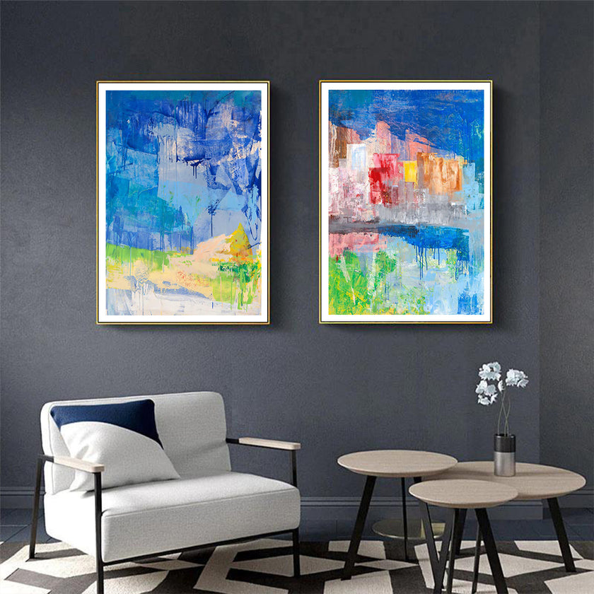 Wall art - Blue Splash (2 sets)- Canvas Prints- Poster Prints