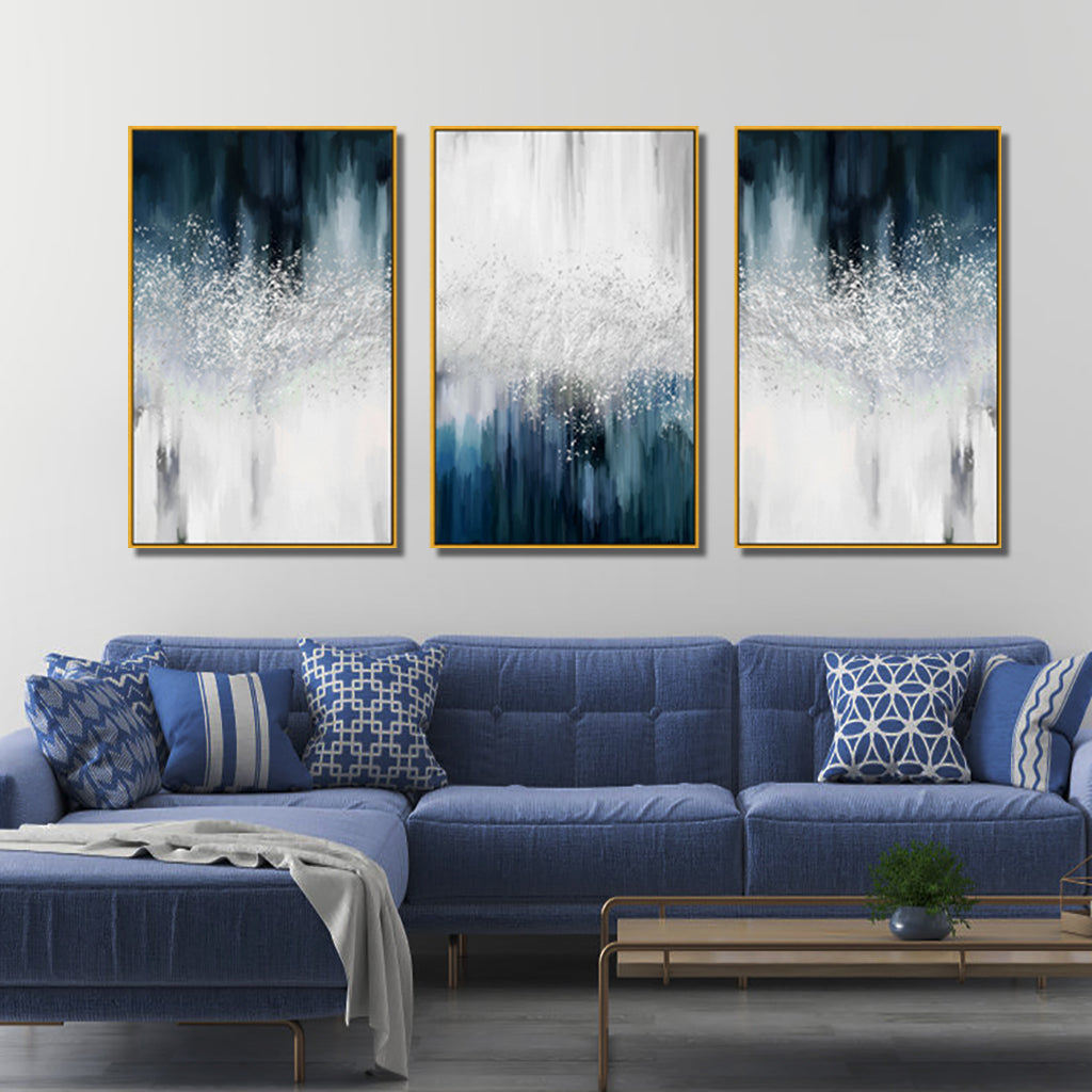 Wall Art - Blue Dancing (3 Sets) - Poster Prints -Canvas Prints