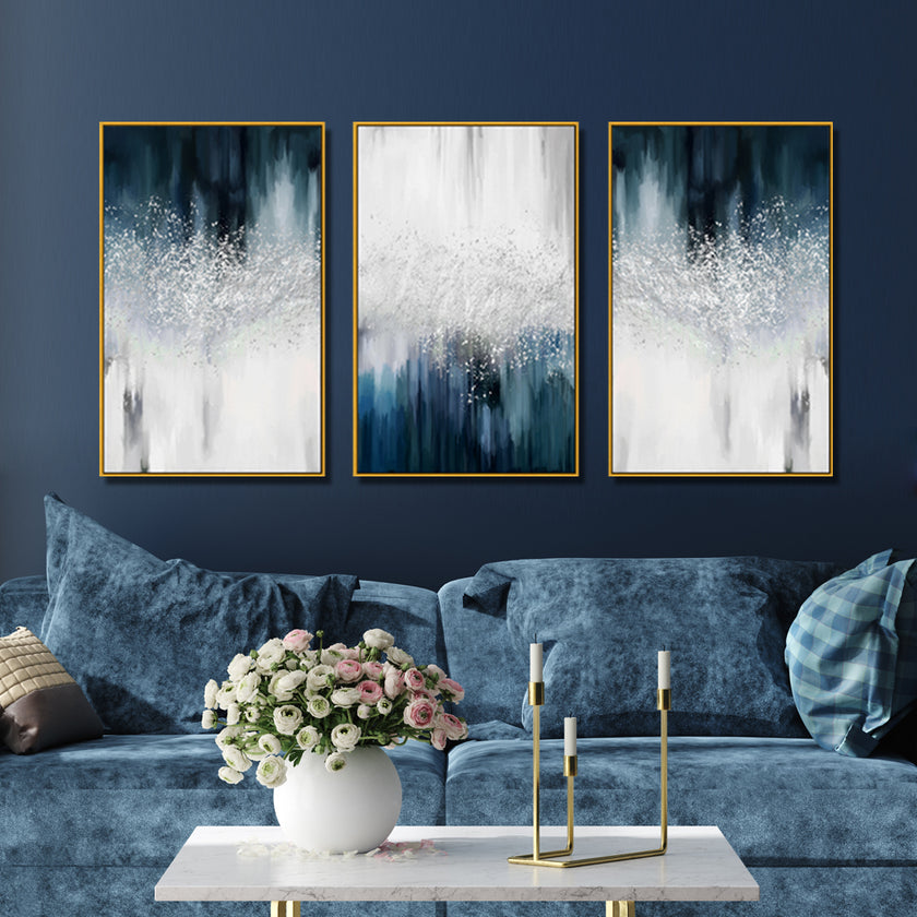 Wall Art - Blue Dancing (3 Sets) - Poster Prints -Canvas Prints