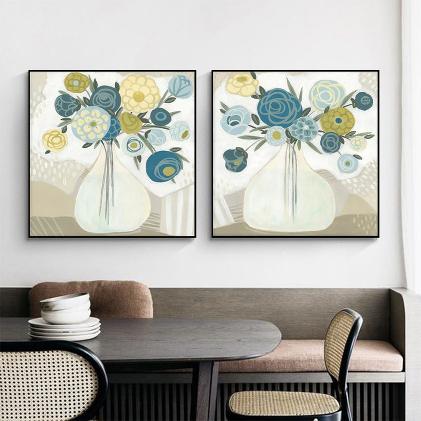 Wall Art - Blue Bouquet (2 sets) - Canvas Prints-Poster Prints