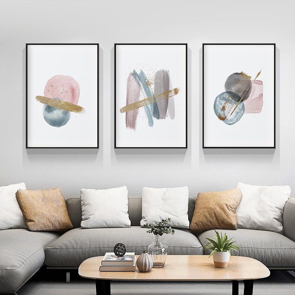 Wall Art  - Blush Pink Watercolor 3 sets - Poster Prints -Canvas Prints