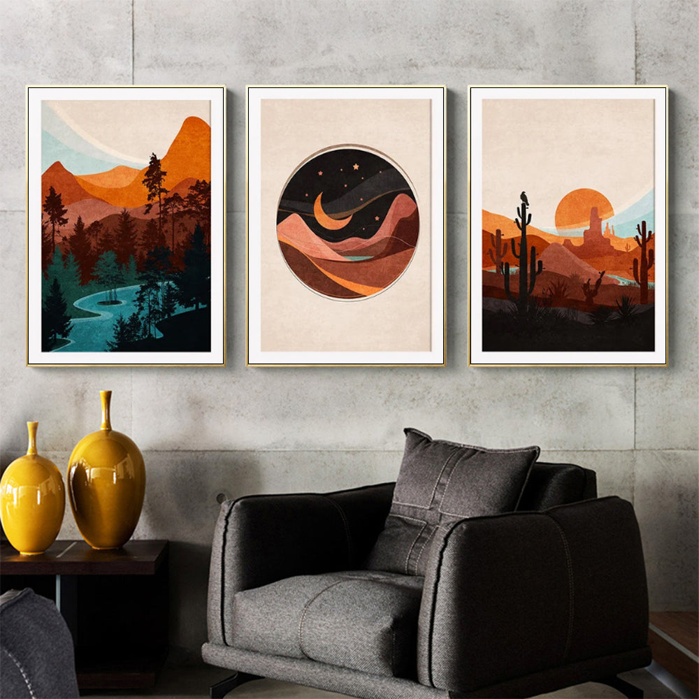 Wall Art - Boho Landscape (3 sets) - Canvas Prints-Poster Prints