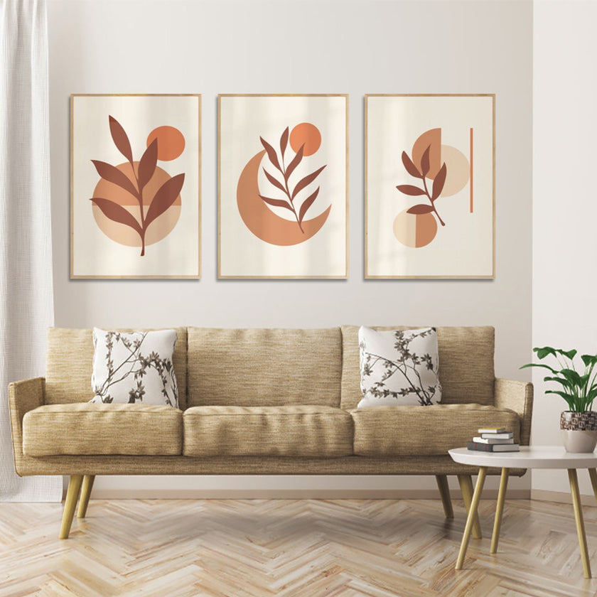 Wall Art - Boho Leaves (3 sets) - Canvas Prints-Poster Prints