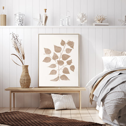 Wall Art - Beige Leaves III - Canvas Prints-Poster Prints