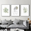 Wall Art - Botanical Line Girl (3 Sets) - Poster Prints -Canvas Prints