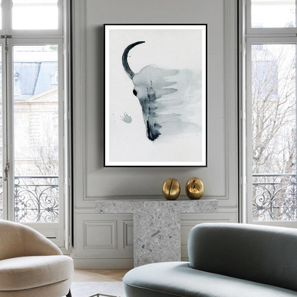Wall Art - Bull Skull - Canvas Prints-Poster Prints