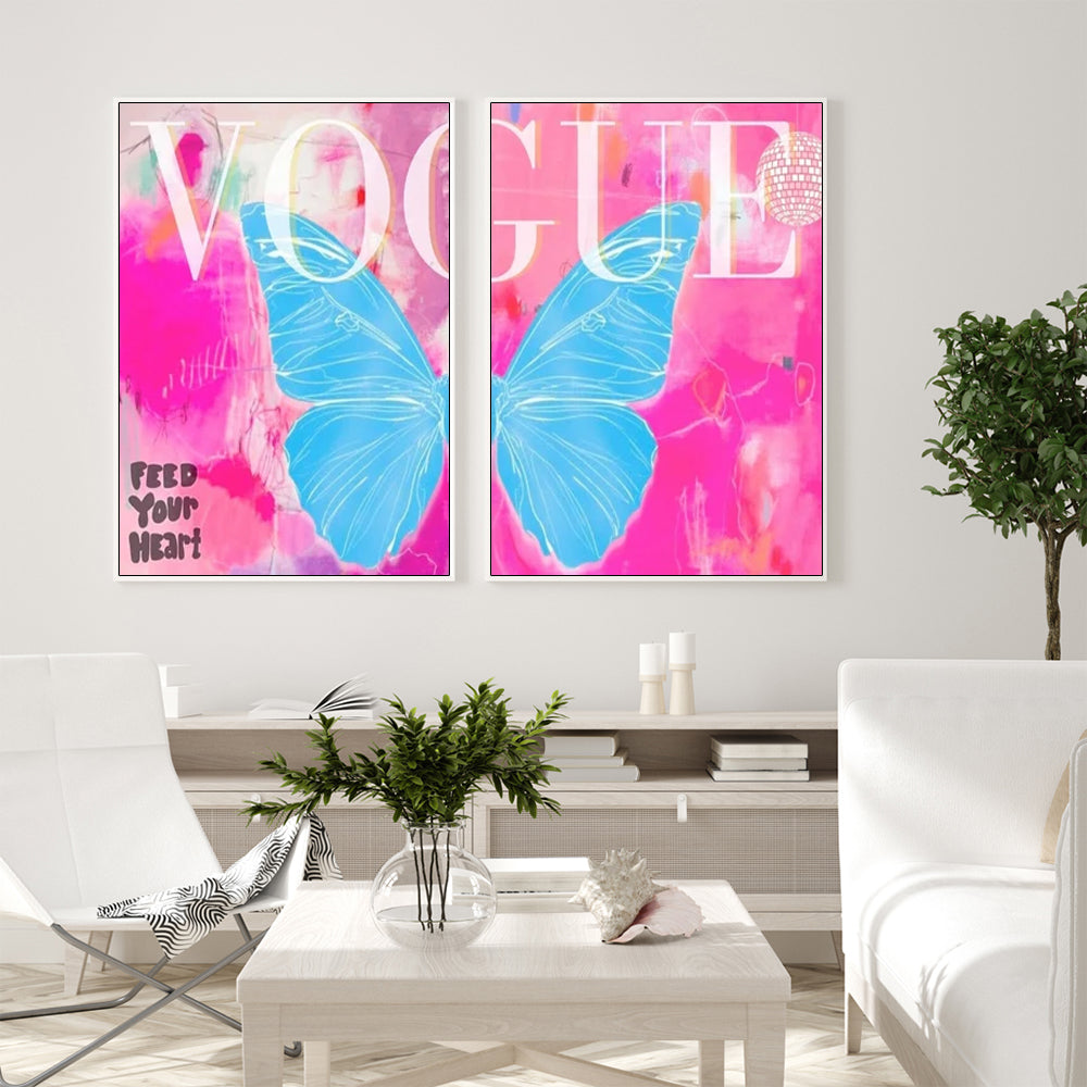 Wall art - Butterfly Vogue (2 sets)- Canvas Prints- Poster Prints
