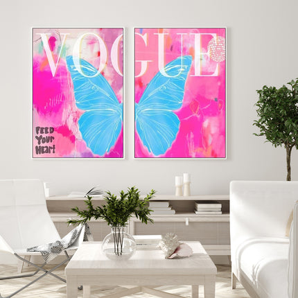 Wall art - Butterfly Vogue (2 sets)- Canvas Prints- Poster Prints