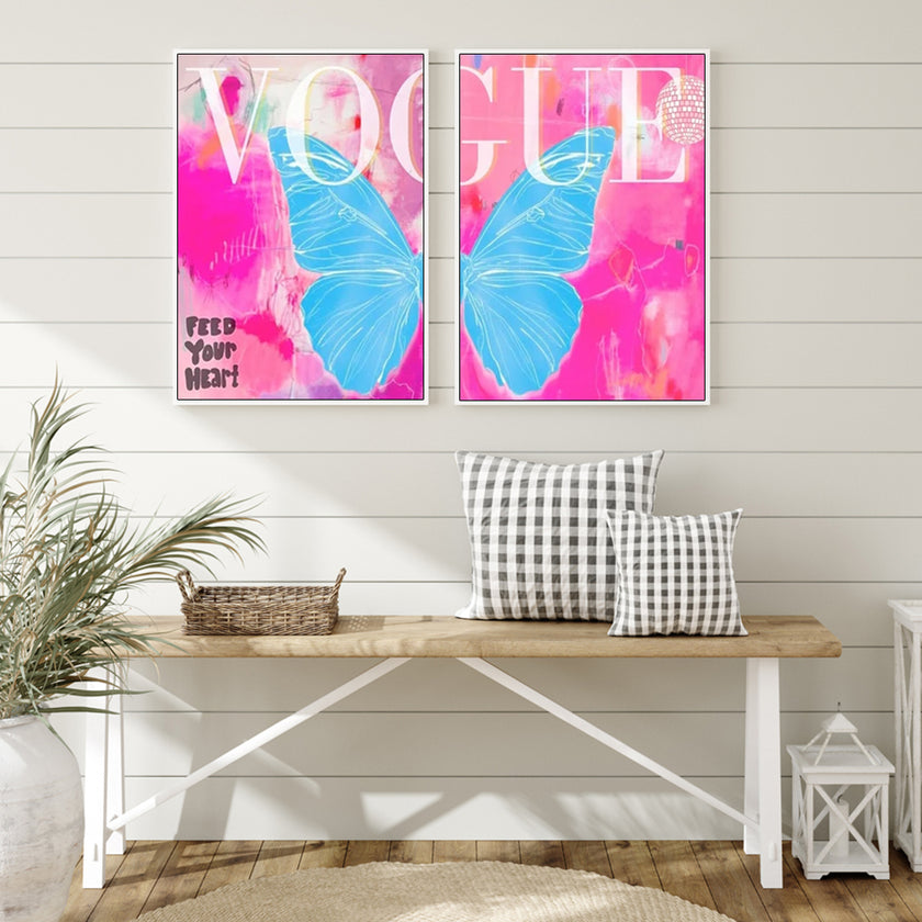 Wall art - Butterfly Vogue (2 sets)- Canvas Prints- Poster Prints