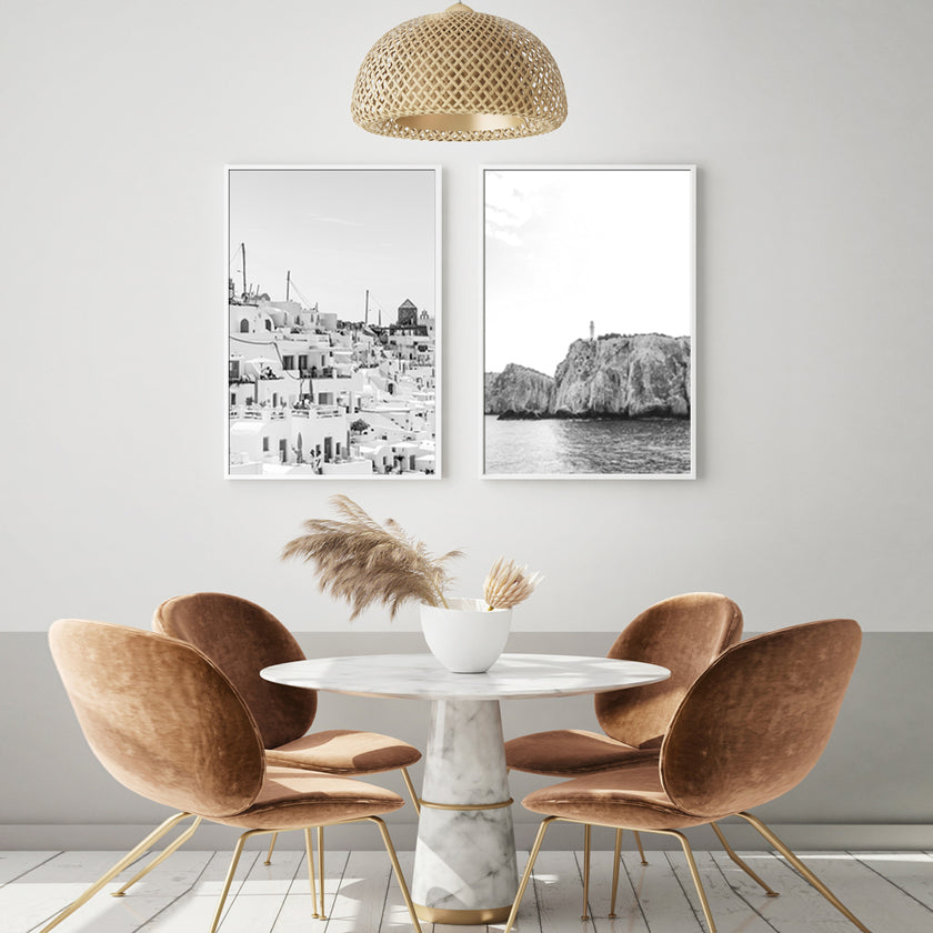 Wall Art - Santorini black and white (2 sets)- Canvas Prints-Poster Prints