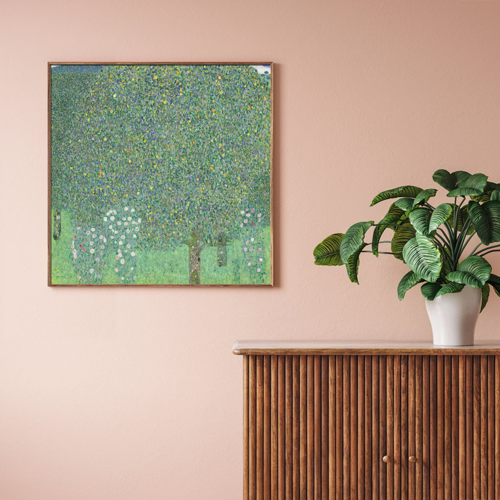 Wall Art - Rosebushes under the trees by Gustav Klimt - Canvas Prints-Poster Prints