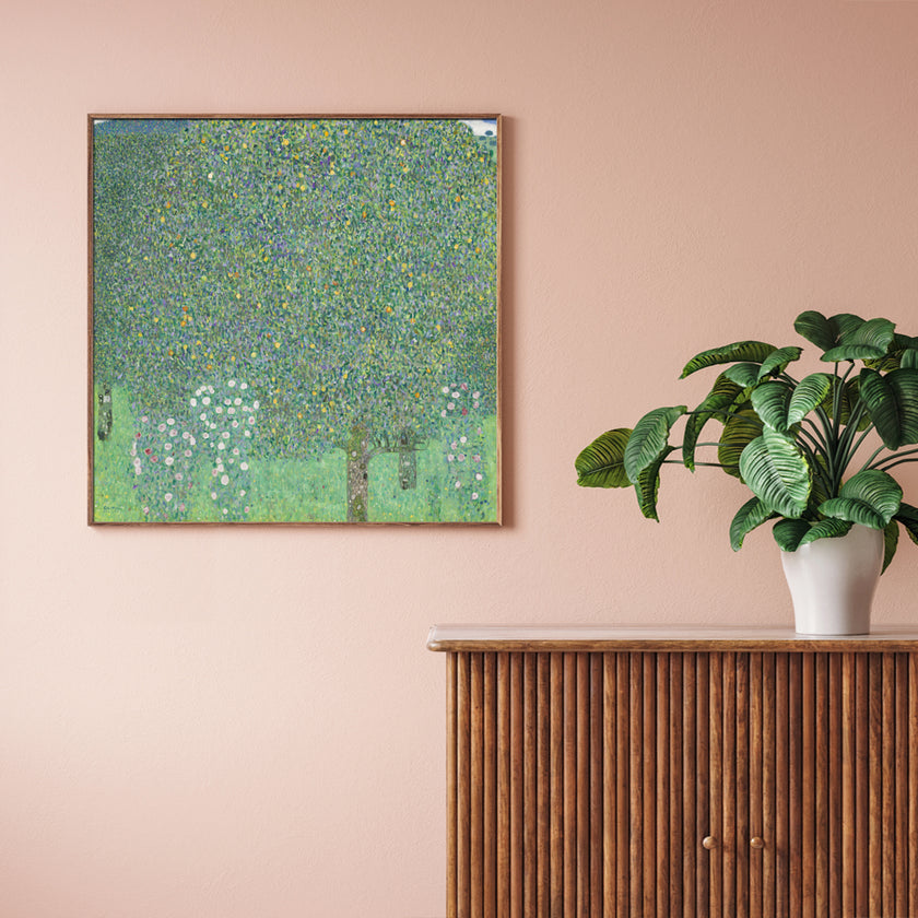 Wall Art - Rosebushes under the trees by Gustav Klimt - Canvas Prints-Poster Prints