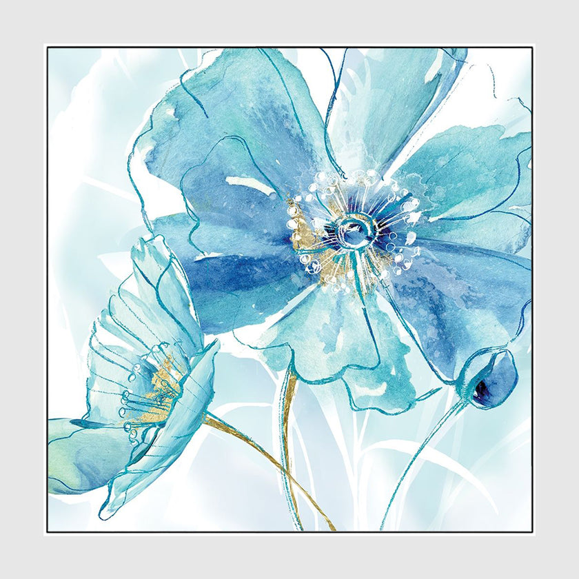 Wall Art Prints -Blue Flowers American style (2 sets)- Canvas Prints-Poster Prints