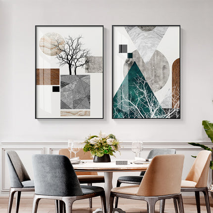 Abstract Art prints - Square and Circle (3 sets) - Poster Prints -Canvas Prints