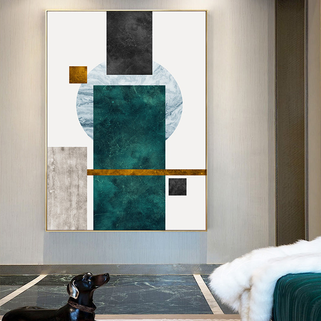 Abstract art prints -Square and Circles ( 2 sets) - Canvas Prints - Poster Prints