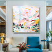 Wall Art -Abstract Pink Mountain Hand Painted Style - Canvas Prints-Poster Prints