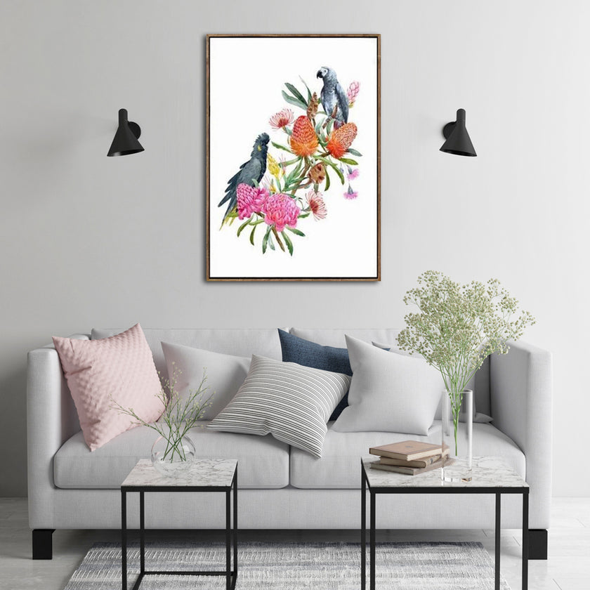 Wall Arts Prints-Watercolour style,banksias,protea leaves- Canvas Prints- Poster Prints