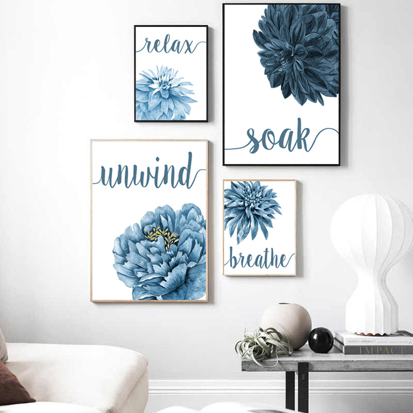 Wall Art prints - Blue relax ( 3 sets )- Poster Prints -Canvas Prints