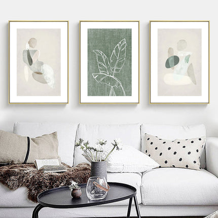Wall Art prints - Abstract body and leaves ( 3 sets )- Poster Prints -Canvas Prints
