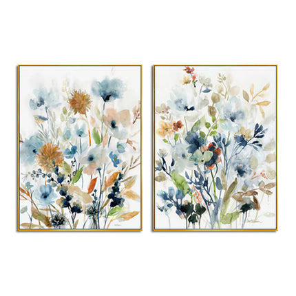 Wall art - Colourful Floras Watercolour style 2 sets- Canvas Prints- Poster Prints