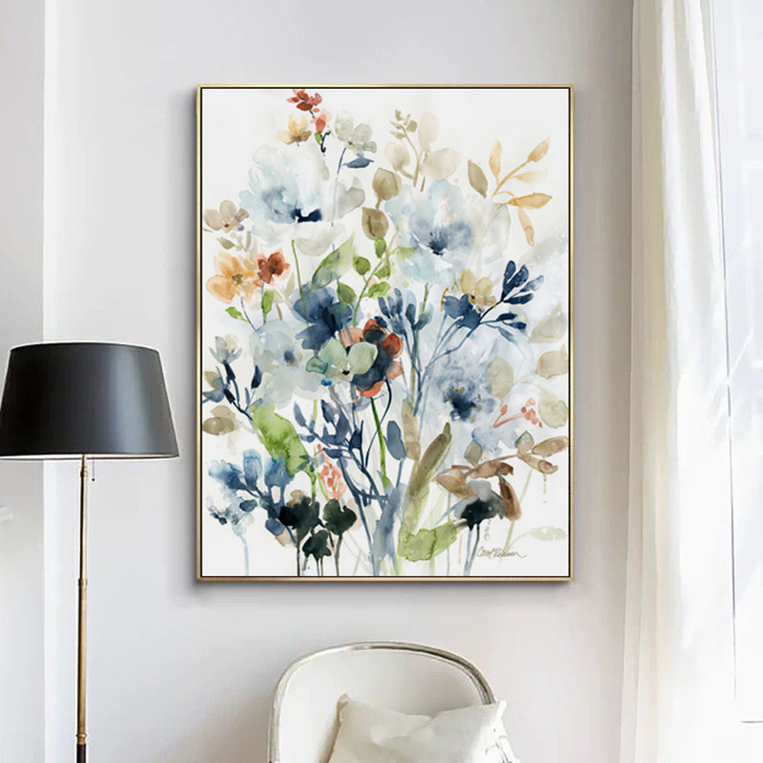 Wall art - Colourful Floras Watercolour style 2 sets- Canvas Prints- Poster Prints