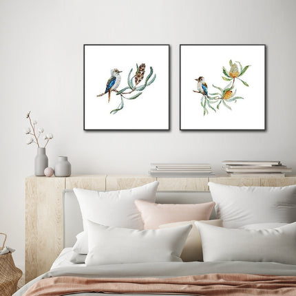 Animals Art Prints -KOOKABURRA AND BANKSIA(2 sets)- Canvas Prints-Poster Prints