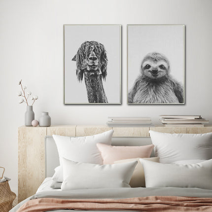 Wall Art - ALPACA AND SLOTH -(2 sets) -canvas prints - poster prints