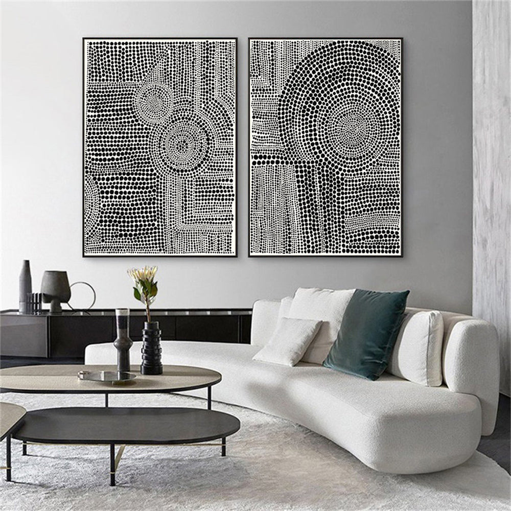 Wall art - Clustered Dots (2 sets)- Canvas Prints- Poster Prints