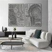 Wall art - Clustered Dots (2 sets)- Canvas Prints- Poster Prints