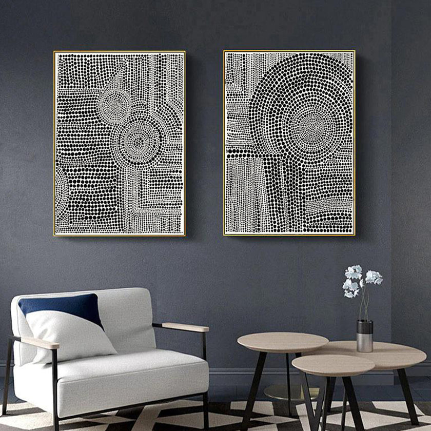 Wall art - Clustered Dots (2 sets)- Canvas Prints- Poster Prints