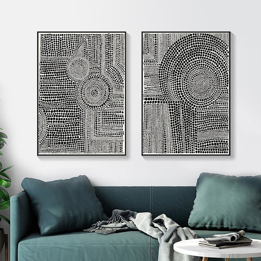 Wall art - Clustered Dots (2 sets)- Canvas Prints- Poster Prints