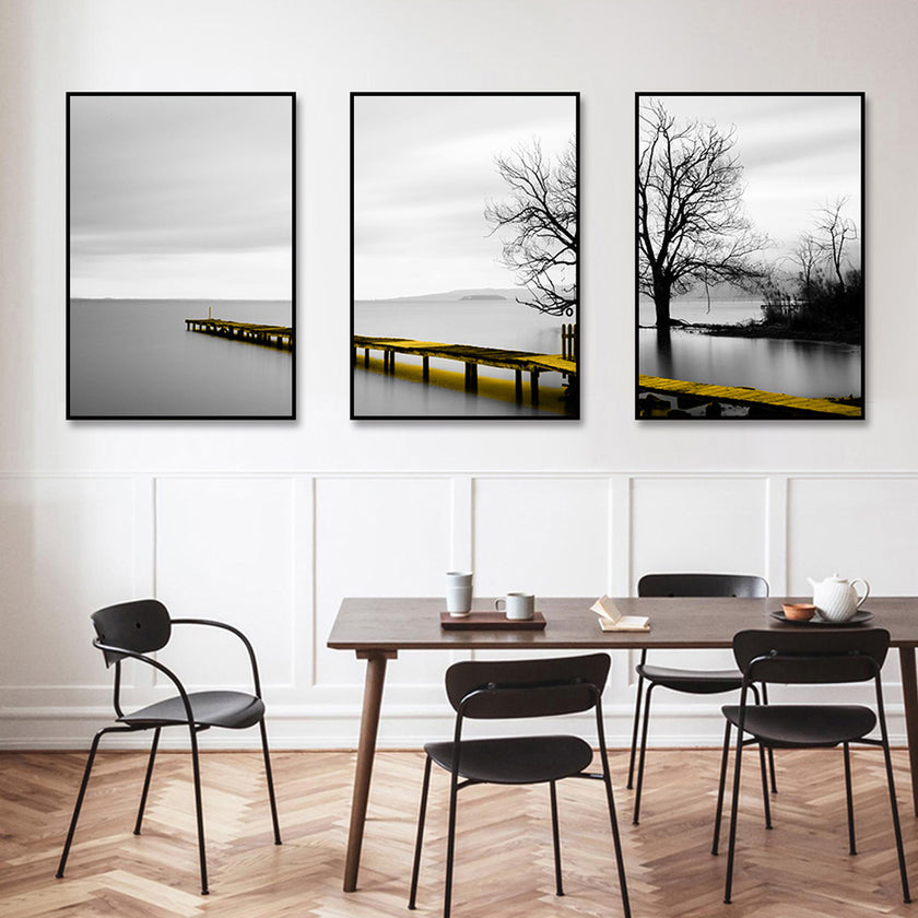 Wall art - Calm Lake Bridge Tree Scene- Poster Prints -Canvas Prints