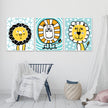 Wall Art -Cartoon Lions ( 3 sets )- Poster Prints - Canvas Prints