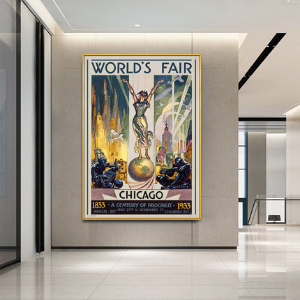 Wall Art - Chicago World Fair 1933 by Glen C. Sheffer - Canvas Prints-Poster Prints