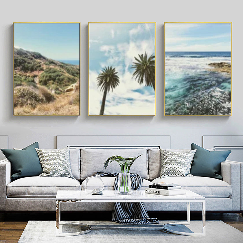 Wall Art - Coastal Beach (3 Sets) - Poster Prints -Canvas Prints