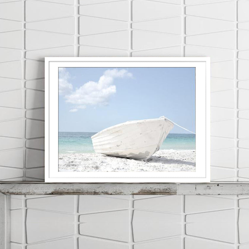 Wall Art - Coastal Boat - Canvas Print - Poster Print