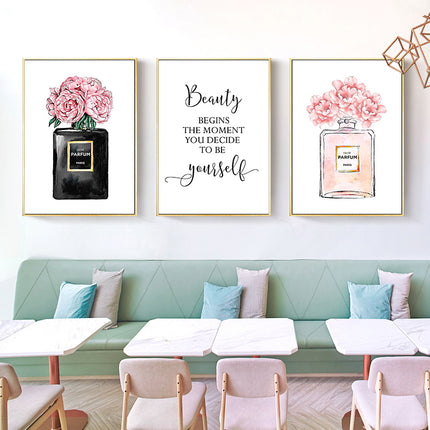 Wall Art - Perfume Bottle ( 3 sets )- Poster Prints -Canvas Prints