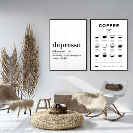 Wall art - Coffee depresso (2 sets)- Canvas Prints- Poster Prints