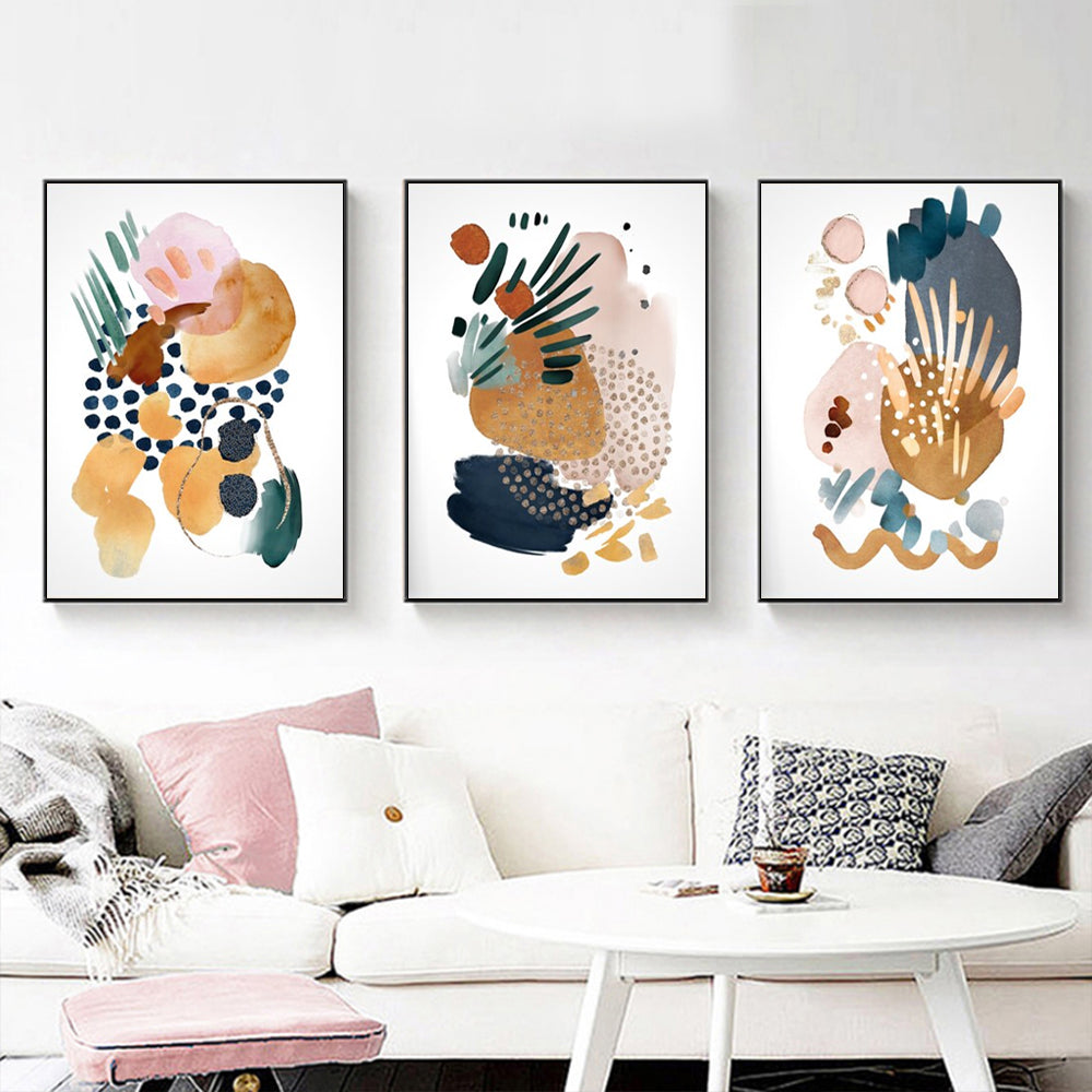 Wall Art - Colorful Abstract (3 Sets) - Poster Prints -Canvas Prints
