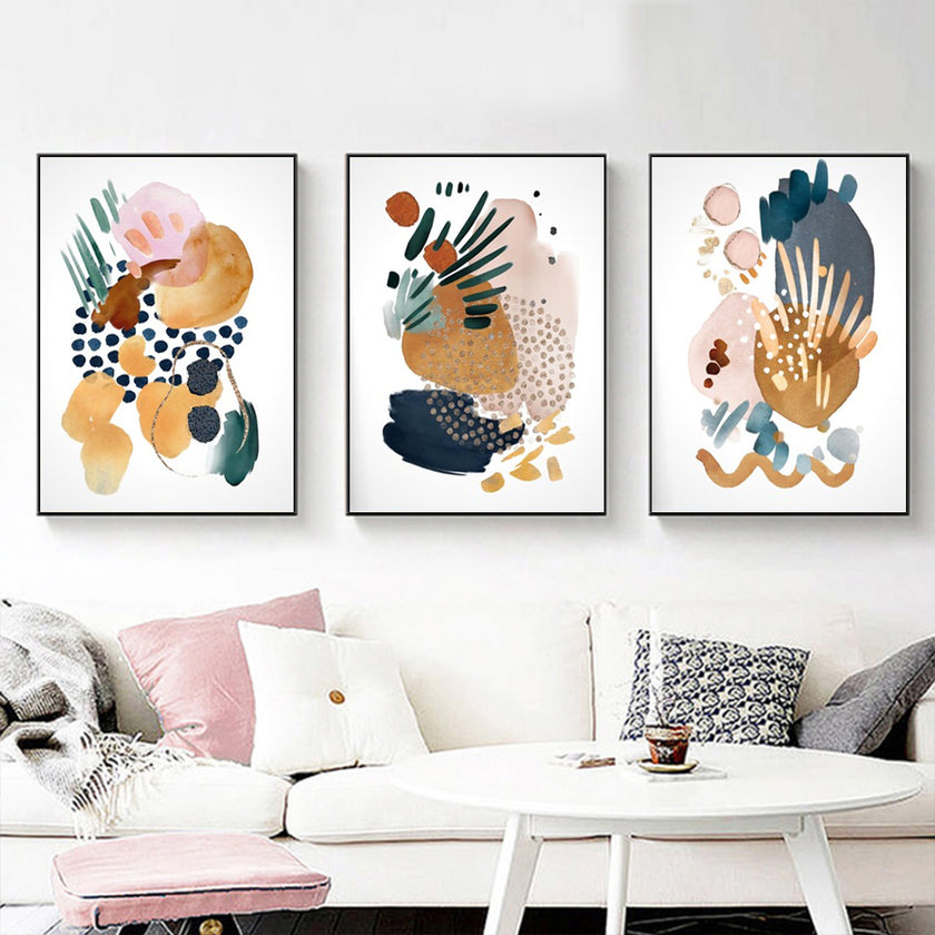 Wall Art - Colorful Abstract (3 Sets) - Poster Prints -Canvas Prints