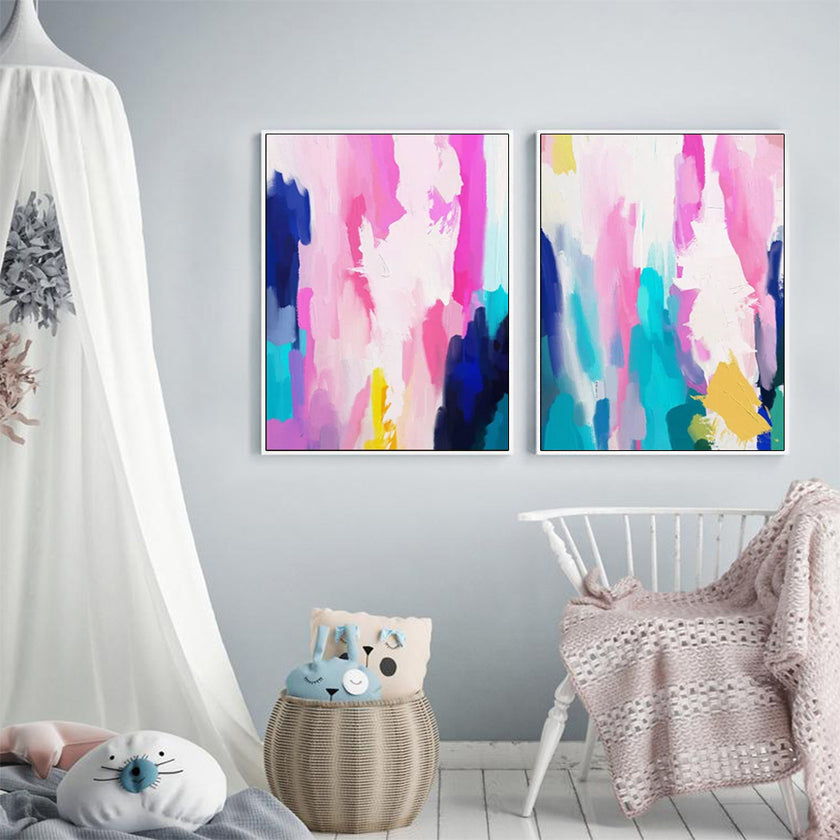 Wall art - Colorful Brushstrokes (2 sets)- Canvas Prints- Poster Prints