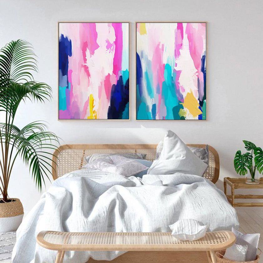 Wall art - Colorful Brushstrokes (2 sets)- Canvas Prints- Poster Prints