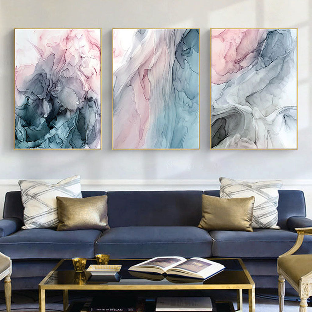 Wall Art prints - Colorful Ink Abstract  3 sets - Poster Prints -Canvas Prints